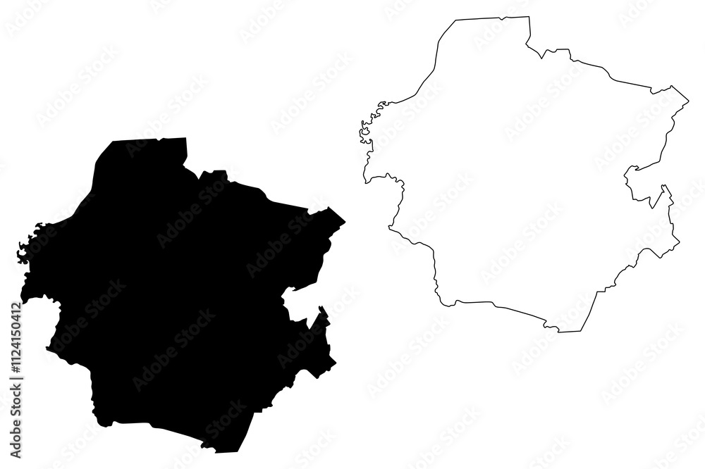Obraz premium Rugaji Municipality (Republic of Latvia, Administrative divisions of Latvia, Municipalities and their territorial units) map vector illustration, scribble sketch Rugaji map