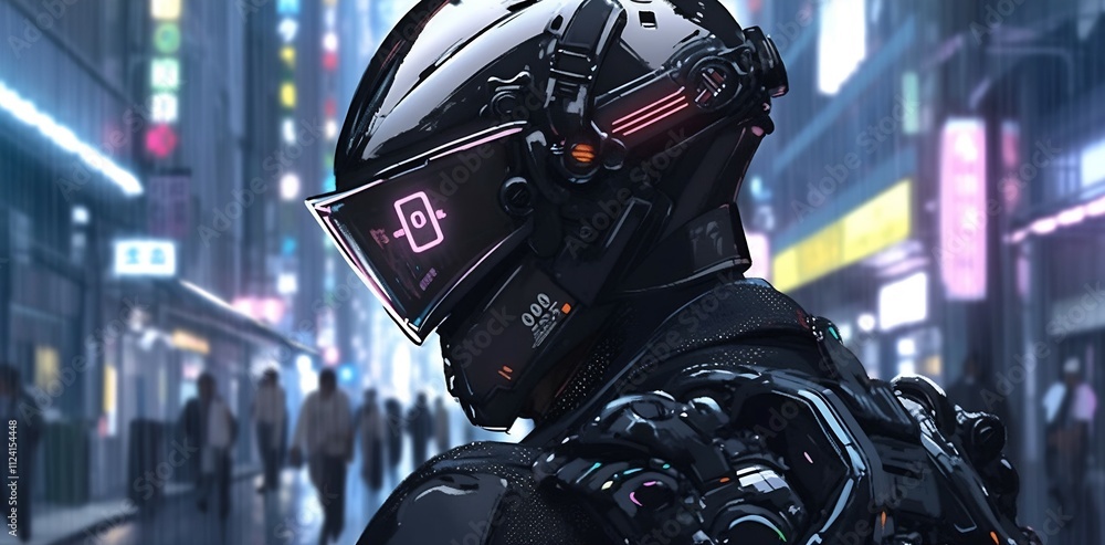 Bounty Hunter Navigating Futuristic Rain-Soaked Cityscape in Noir-Inspired Aesthetic Bounty Hunter Navigating Futuristic Rain-Soaked Cityscape in Noir-Inspired Aesthetic