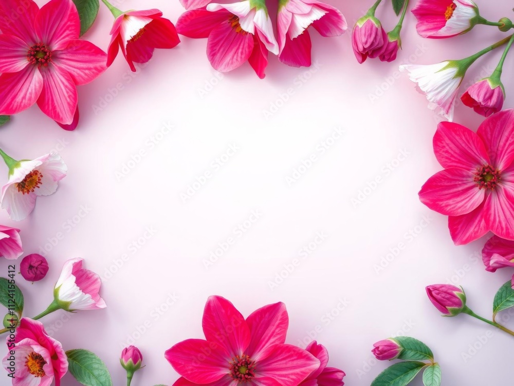 A stunning red petals background with a crisp white frame in the center for text overlay, floral, copy space, beauty A stunning red petals background with a crisp white frame in the center for text overlay, floral, copy space, beauty