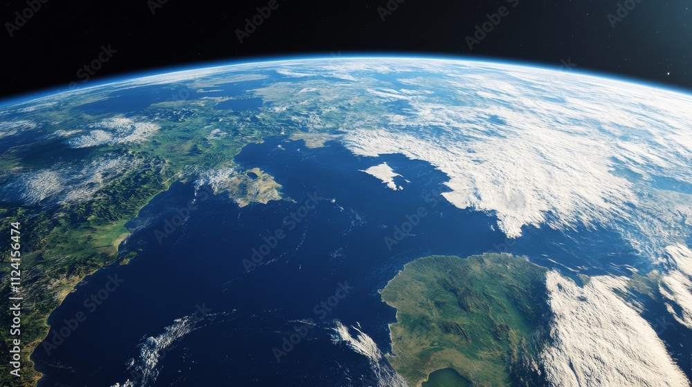 Fototapeta premium Ultra detailed, photorealistic image of Earth from space