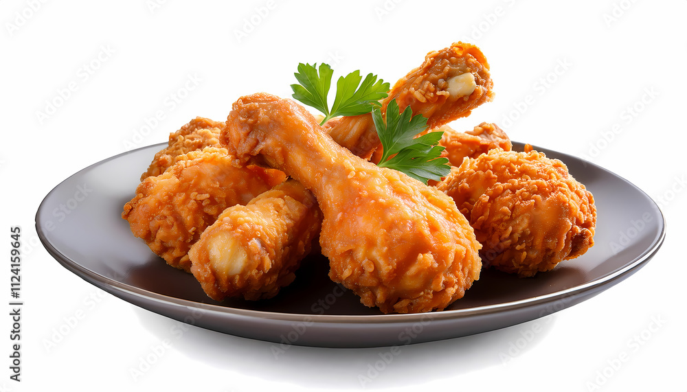 Crispy Fried Chicken Drumsticks on Plate Close up Food Photography Crispy Fried Chicken Drumsticks on Plate Close up Food Photography