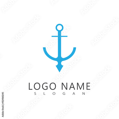 Anchor logo illustration template vector design