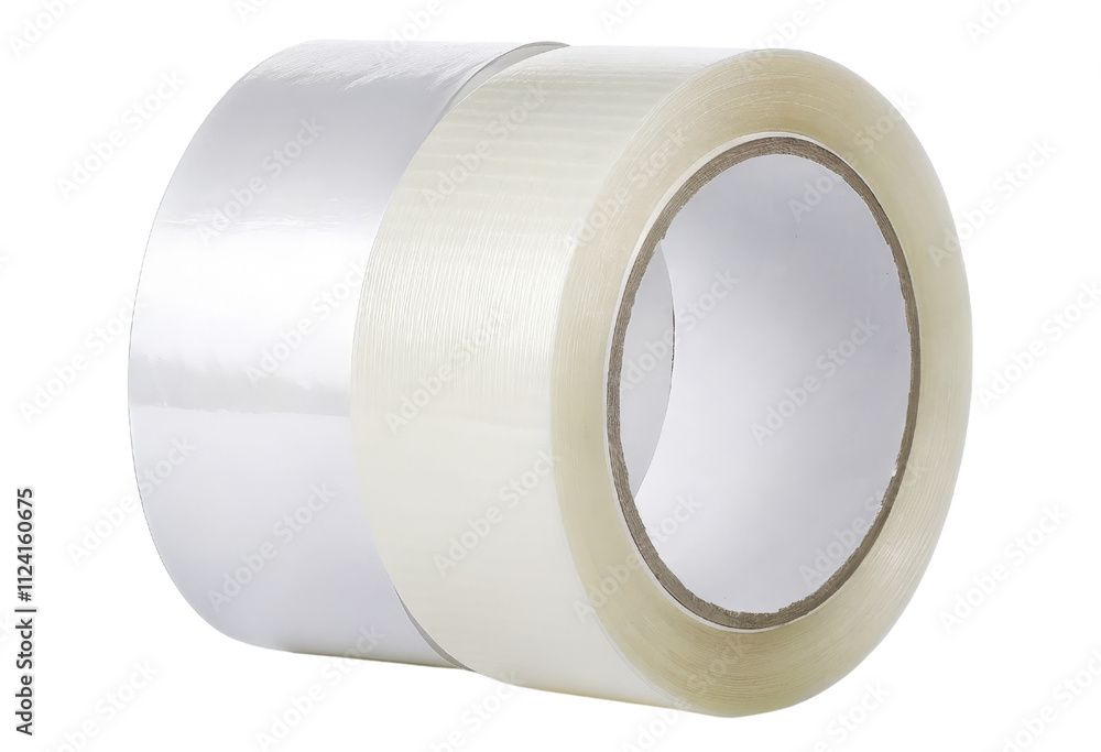 Two rolls of clear packing tape isolated with transparent background Two rolls of clear packing tape isolated with transparent background