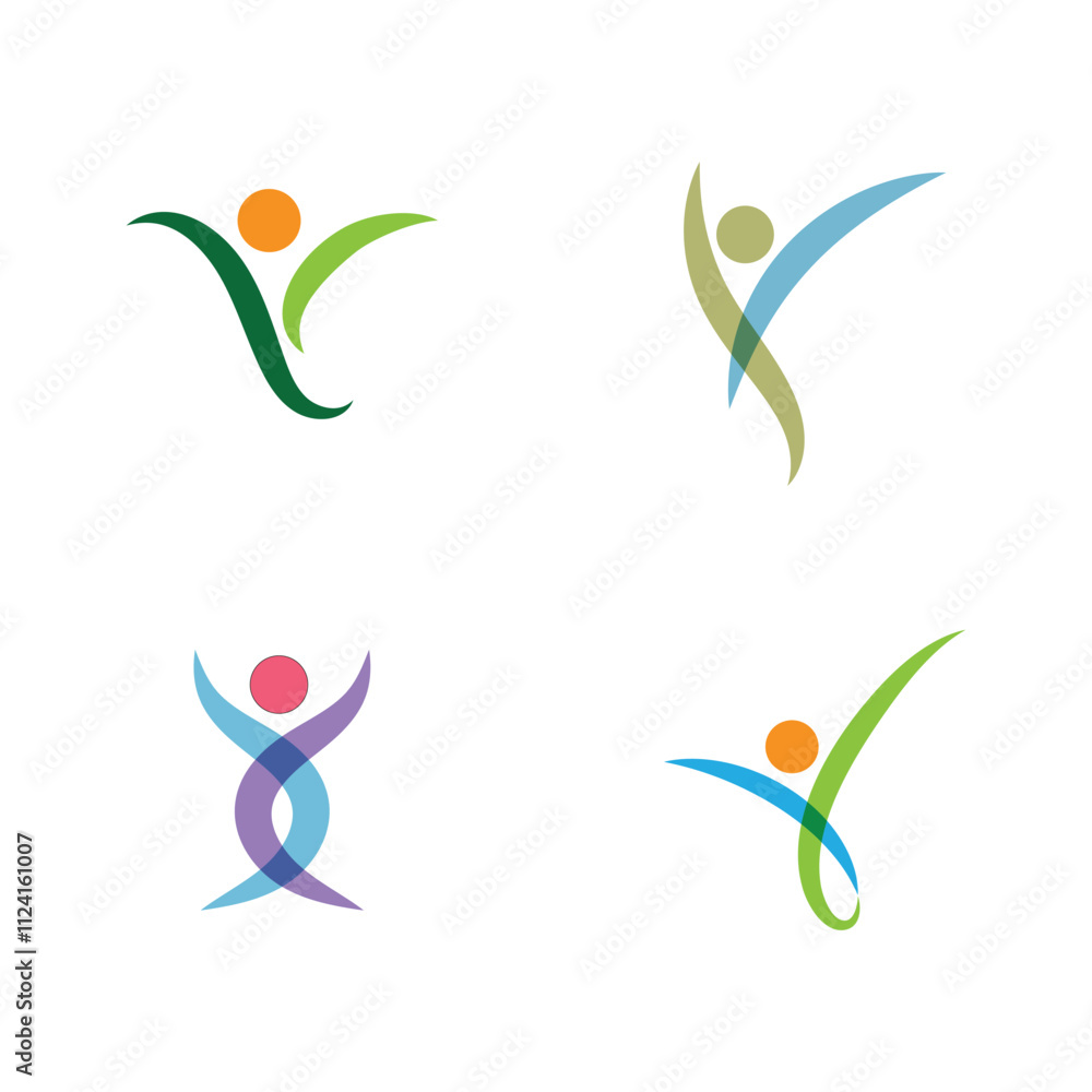 Fototapeta premium Healthy Life people logo template vector design