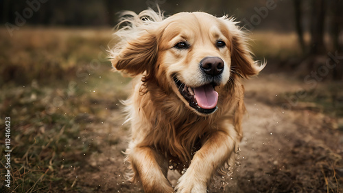 Very happy golden retriever
