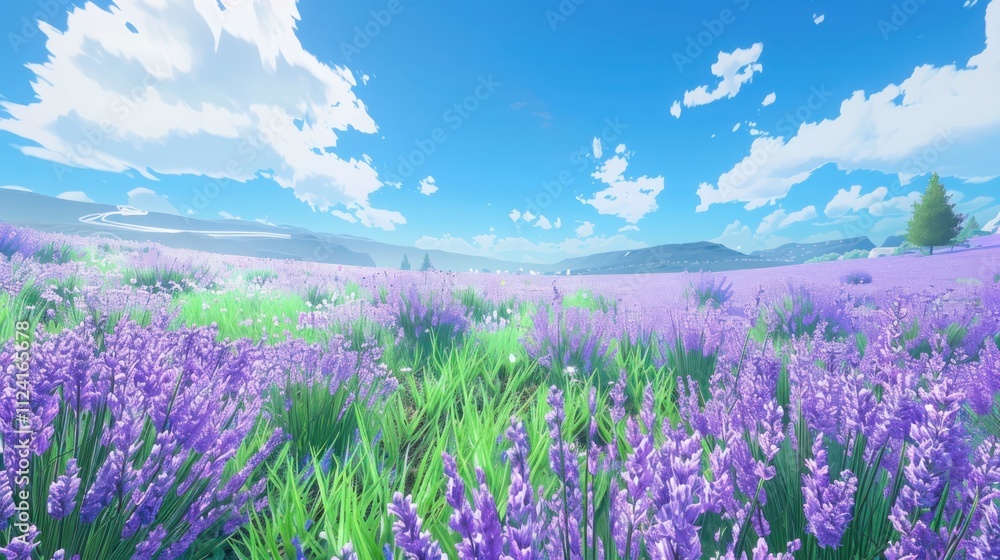 Obraz premium Swaying lavender blooms scenic fields and panoramic views for relaxation and inspiration