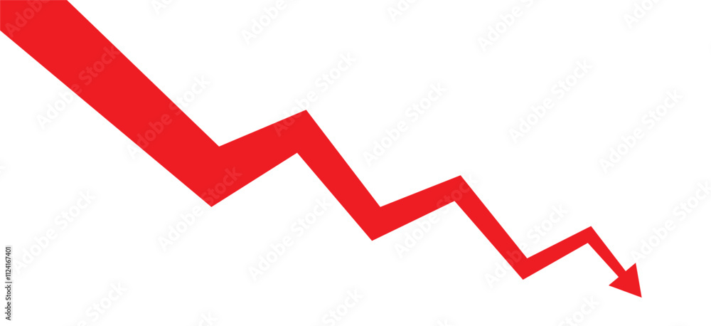 Drop arrow crisis business market background design template. Economy financial crash concept Drop arrow crisis business market background design template. Economy financial crash concept