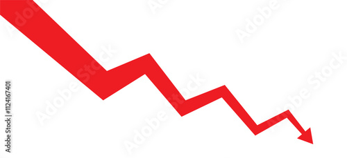 Drop arrow crisis business market background design template. Economy financial crash concept