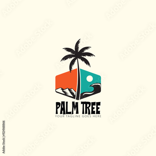 palm tree logo vector