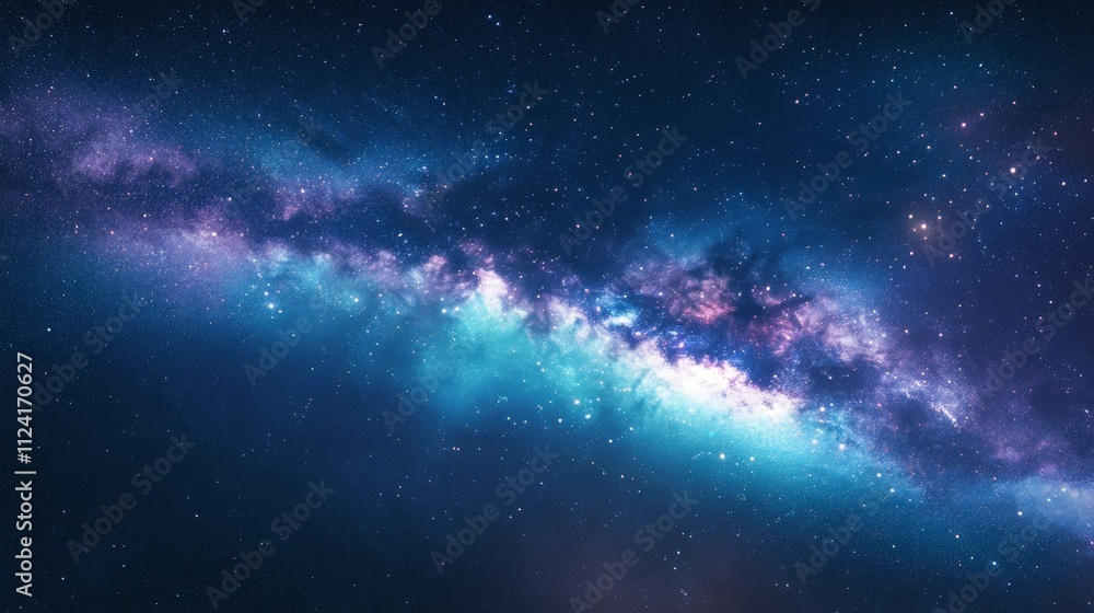 Fototapeta premium Stunning cosmic galaxy and nebula with star-filled sky and glowing energy