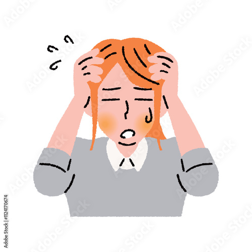 困っている女性の上半身5