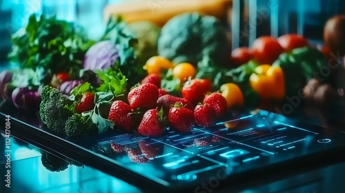 Futuristic AI-Driven Personalized Diet Plans: A digital platform that provides personalized diet recommendations based on AI analysis of health data. photo