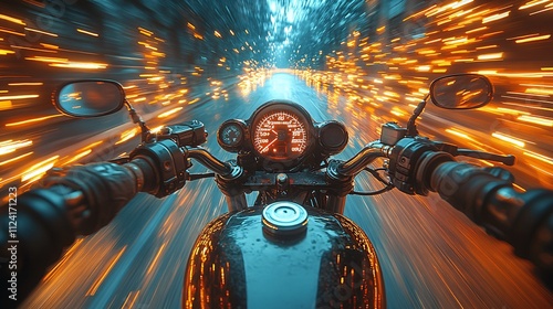 Dynamic POV Shot of Motorcycle Handlebars on Track