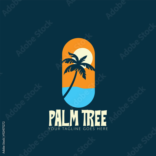 palm tree logo vector