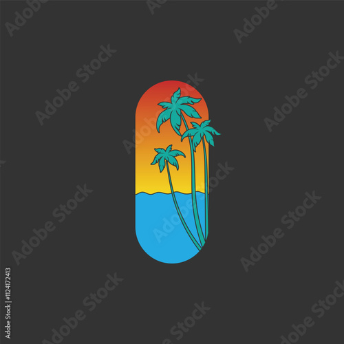 palm tree logo vector