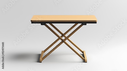 A wooden table with four legs and a wooden frame