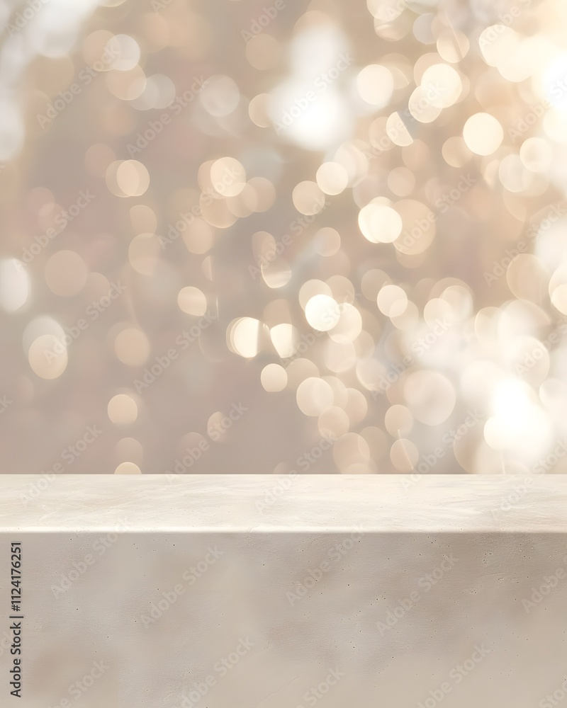 A blurred background with soft bokeh lights, showcasing a simple stone surface in the foreground. A blurred background with soft bokeh lights, showcasing a simple stone surface in the foreground.