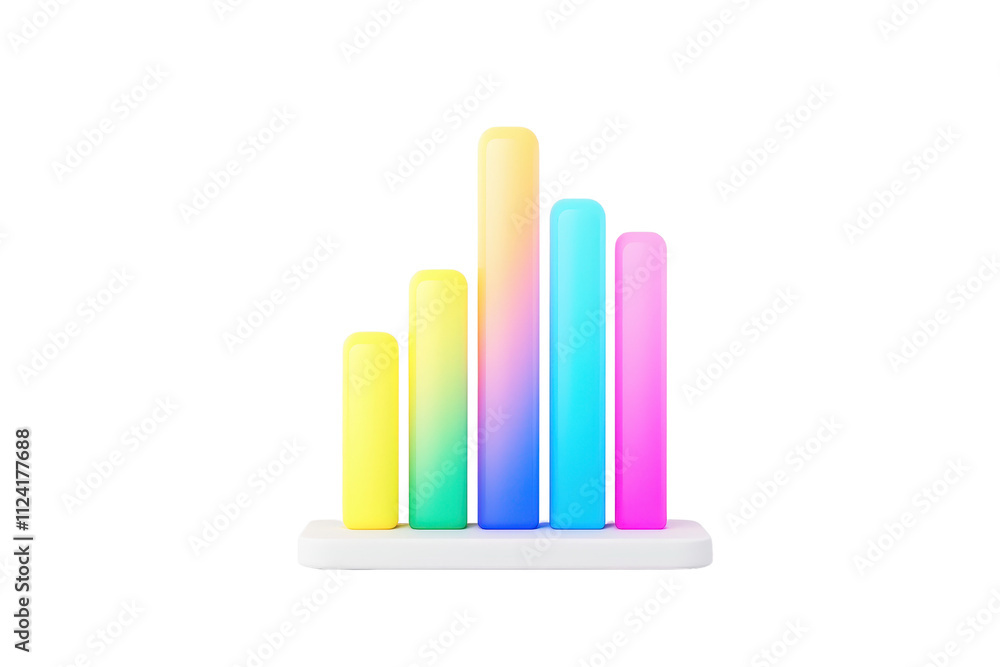 A vibrant bar chart with colorful gradient bars representing data metrics or statistics. A vibrant bar chart with colorful gradient bars representing data metrics or statistics.