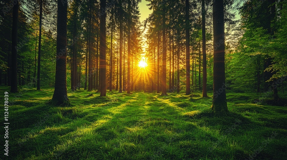 Obraz premium Forest backgrounds outdoors woodland.