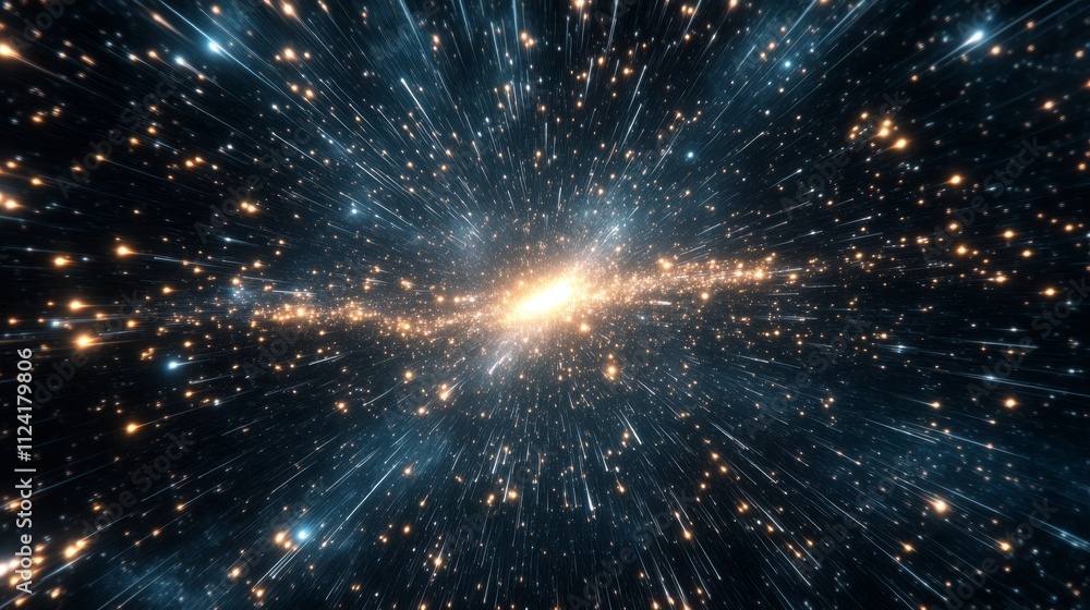 Fototapeta premium Stunning cosmic galaxy and nebula with star-filled sky and glowing energy