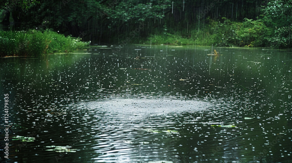 rain drops on ground 