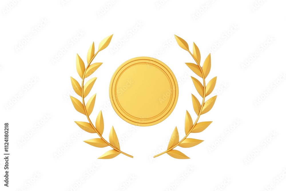 A golden laurel wreath encircles a central coin, symbolizing achievement and victory. A golden laurel wreath encircles a central coin, symbolizing achievement and victory.