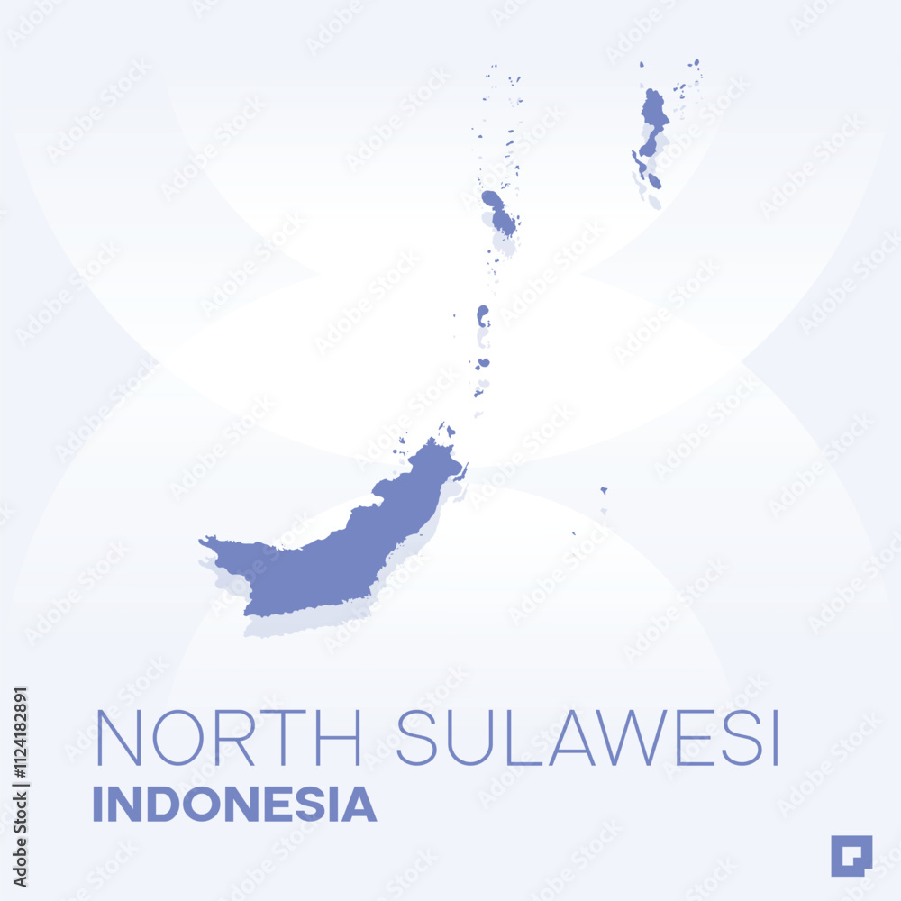 Obraz premium North Sulawesi vector map, Vector map of North Sulawesi, editable eps, AI files, Vector illustration of North Sulawesi vector map