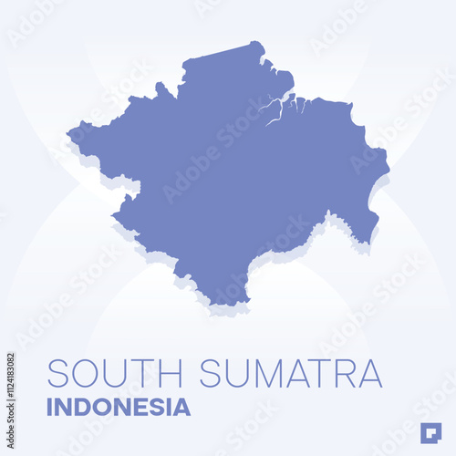 South Sumatra vector map, Vector map of South Sumatra, editable eps, AI files, Vector illustration of South Sumatra vector map