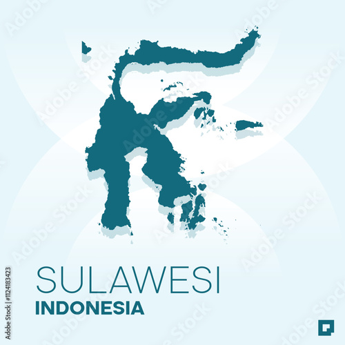 Sulawesi vector map, Vector map of Sulawesi, editable eps, AI files, Vector illustration of Sulawesi vector map
