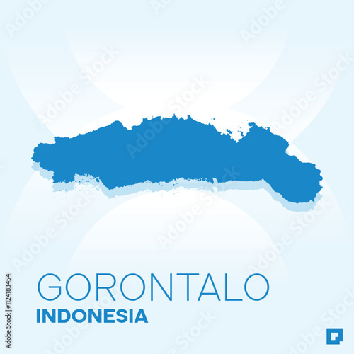 Gorontalo vector map, Vector map of Gorontalo, editable eps, AI files, Vector illustration of Gorontalo vector map