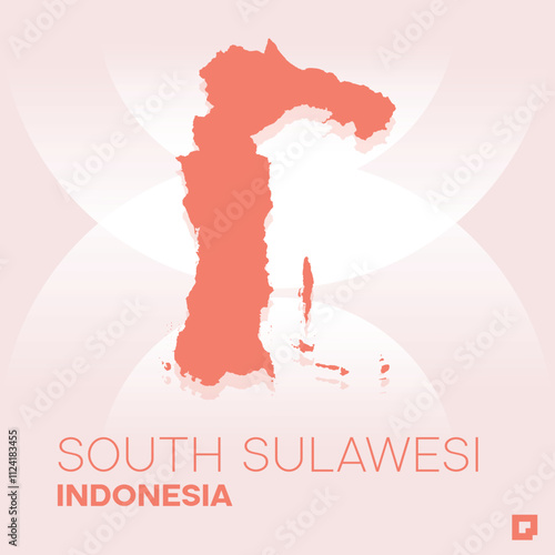 South Sulawesi vector map, Vector map of South Sulawesi, editable eps, AI files, Vector illustration of South Sulawesi vector map