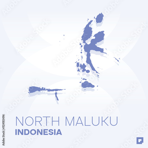 North Maluku vector map, Vector map of North Maluku, editable eps, AI files, Vector illustration of North Maluku vector map