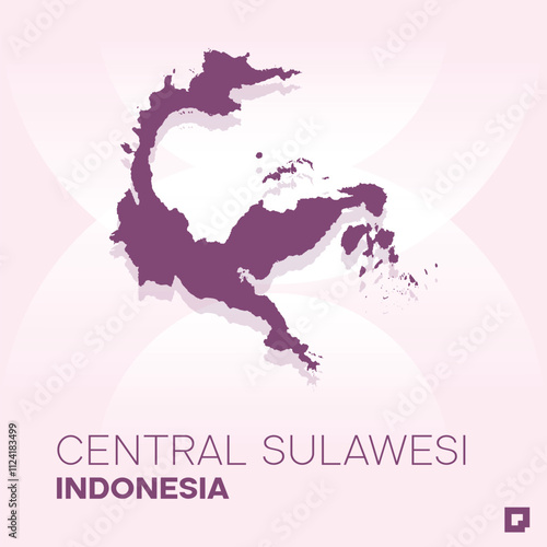 Central Sulawesi vector map, Vector map of Central Sulawesi, editable eps, AI files, Vector illustration of Central Sulawesi vector map