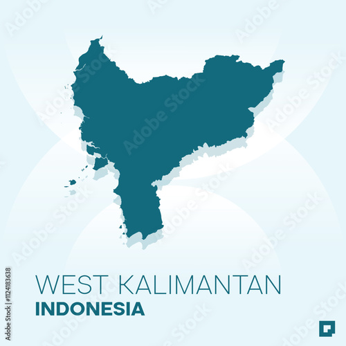 West Kalimantan vector map, Vector map of West Kalimantan, editable eps, AI files, Vector illustration of West Kalimantan vector map