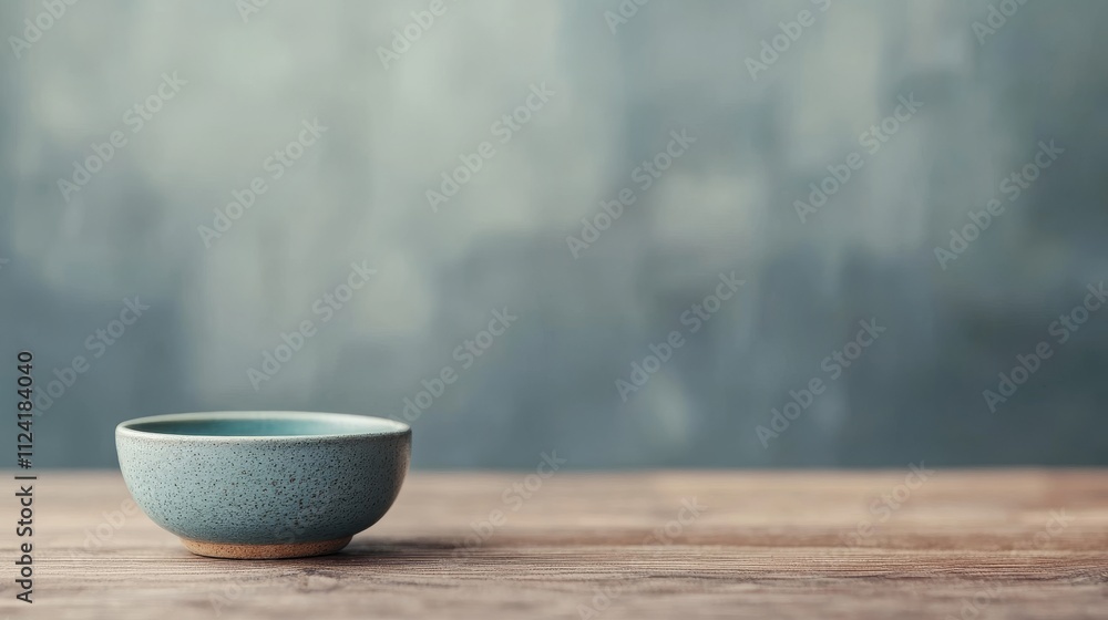 Ceramic bowl on a wooden table with a textured background. Ceramic bowl on a wooden table with a textured background.