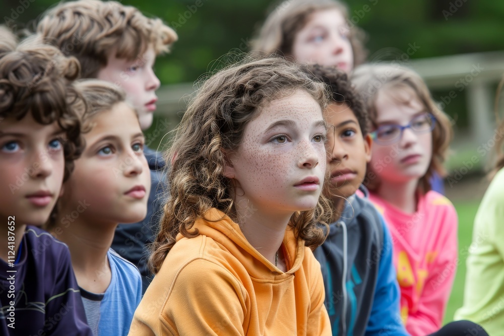 Group of children at the elementary school. Children's day Group of children at the elementary school. Children's day