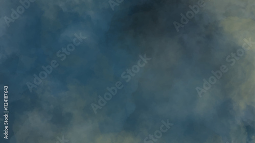 Abstract Blue background, blue yellow soft abstract pattern watercolor background.	