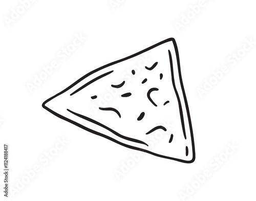 Nachos doodle hand drawn single icon. Nachos drawing line isolated clipart element.