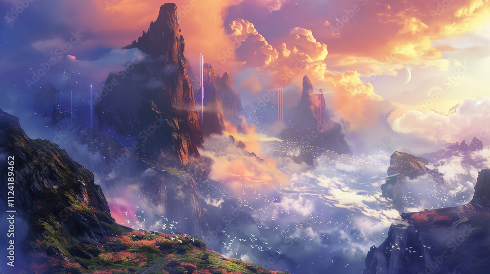 landscape with clouds and sun landscape with clouds and sun