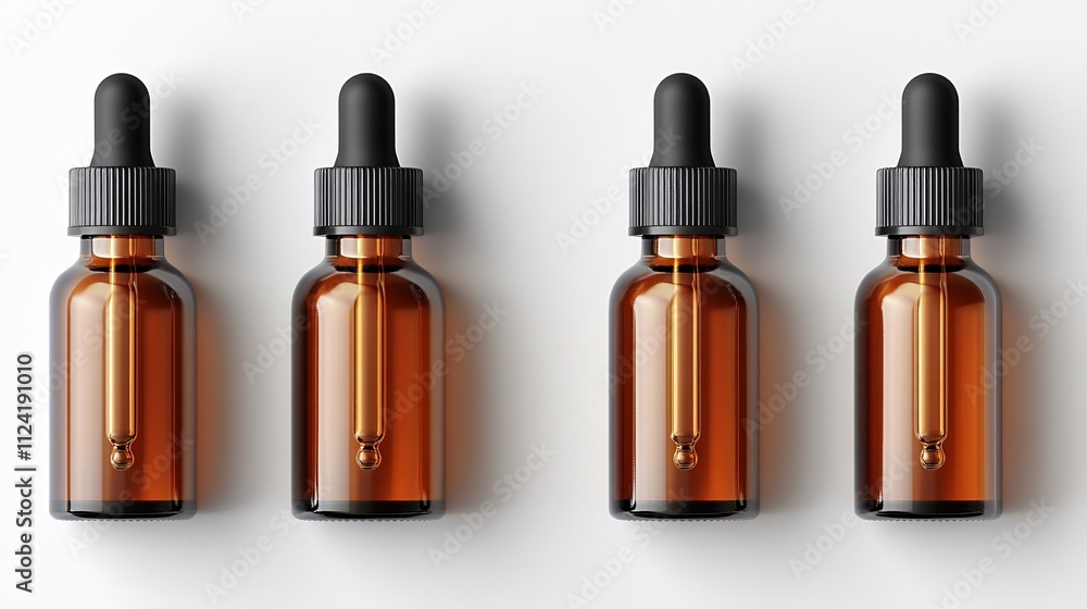 Elegant Minimalist Amber Dropper Bottle Setup Elegant Minimalist Amber Dropper Bottle Setup