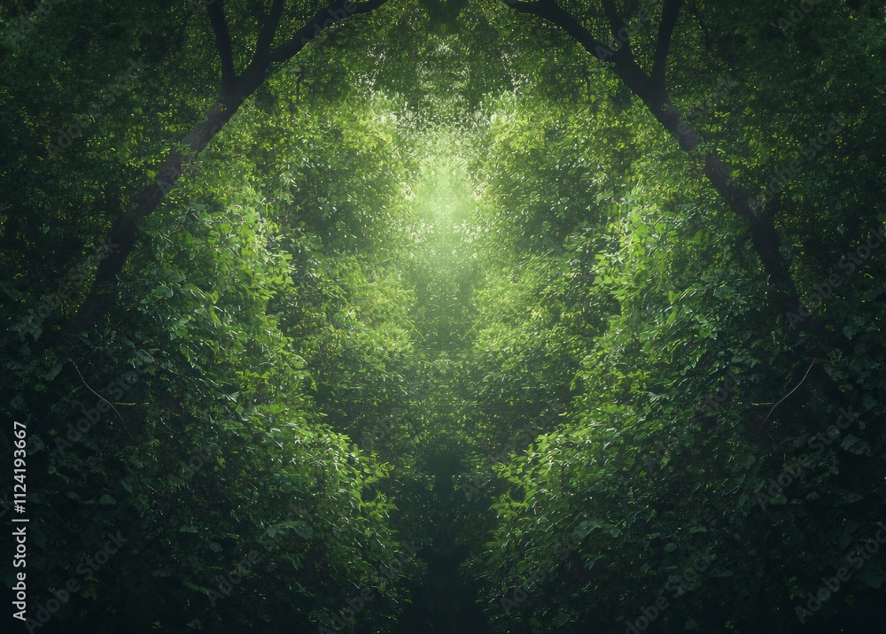 Fototapeta premium Enchanted Forest Pathway - A Verdant and Mystical Scene