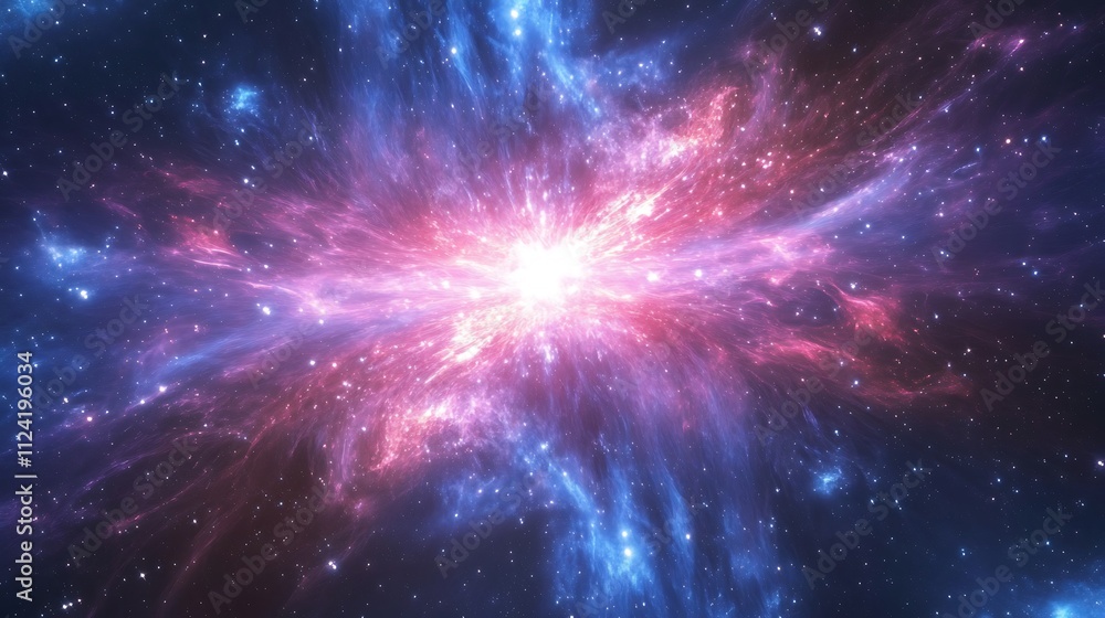Cosmic Nebula Explosion: A Vibrant 3D Render of Stellar Birth. AI Generated Cosmic Nebula Explosion: A Vibrant 3D Render of Stellar Birth. AI Generated