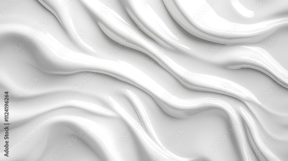 Fluid White Cream Texture: Abstract 3D Render. AI Generated Fluid White Cream Texture: Abstract 3D Render. AI Generated