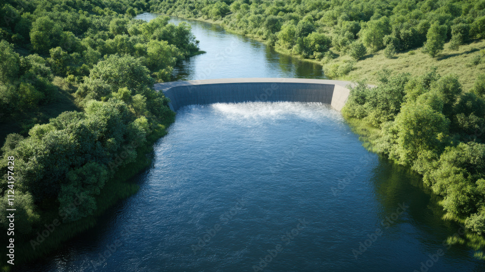 clean hydrokinetic turbine in river, providing renewable energy. serene landscape features lush greenery and flowing water, showcasing sustainable technology in nature clean hydrokinetic turbine in river, providing renewable energy. serene landscape features lush greenery and flowing water, showcasing sustainable technology in nature