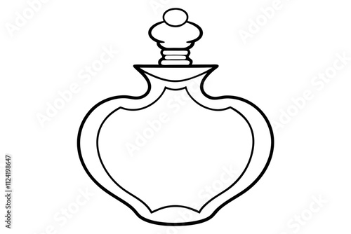 Vintage Perfume Bottle Vector Line Art