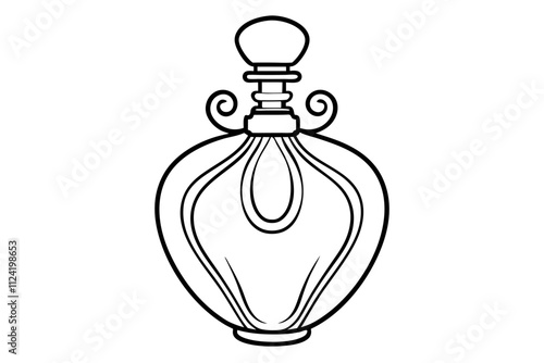 Vintage Perfume Bottle Vector Line Art