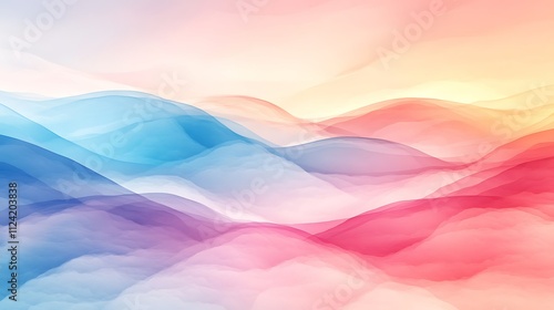 Wallpaper Mural Abstract colorful landscape with soft, flowing hills and pastel colors. Torontodigital.ca