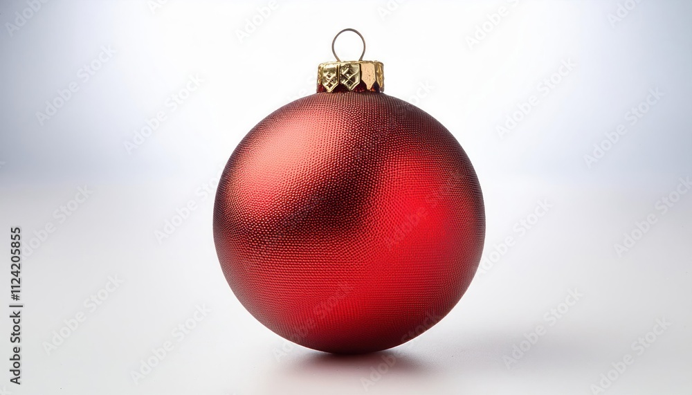 Single Red Christmas Decoration on Isolated White Background Single Red Christmas Decoration on Isolated White Background