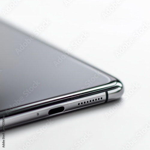 Wallpaper Mural A close-up of a smartphone isolated on white, with the screen off and the edges in sharp focus Torontodigital.ca