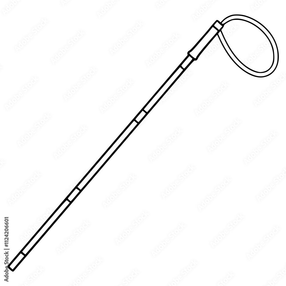 white cane illustration hand drawn outline vector white cane illustration hand drawn outline vector